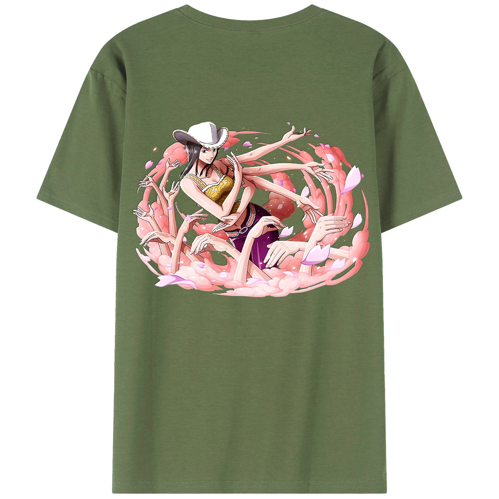 ワンピース ニコ・ロビン ONE PIECE Nico Robin 綿100％ メンズ半袖Tシャツ（バックプリント） 通気性